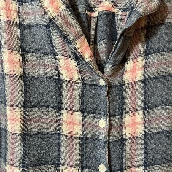 Rails | Plaid Button Front Shirt Collared Popover Crop Top Indigo Berry Size M - Picture 4 of 11